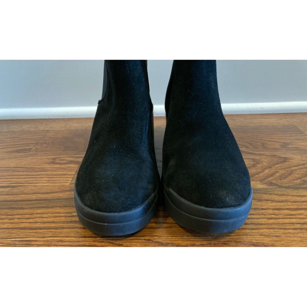 Eileen Fisher Splash Waterproof Suede Bootie  Size 5 US Black Wedge Heel NWOB - Picture 5 of 11